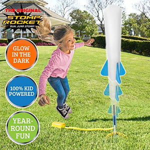 The Original Stomp Rocket Jr. Glow Rocket and Rocket Refill Pack, 7 Rockets and Toy Rocket Launcher (3 years old & up)