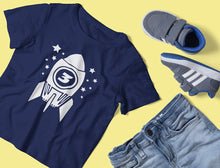 Load image into Gallery viewer, 3 Years Old Space Rocket Toddler Infant Kids T-Shirt Navy
