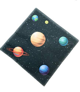 Serves 30 | Complete Party Pack | Outer Space | 9" Dinner Paper Plates | 7" Dessert Paper Plates | 9 oz Cups | 3 Ply Napkins | Outer Space Party Theme