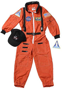 Astronaut Suit with Embroidered Cap and NASA patches | ORANGE | Size 4/6