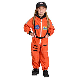 Astronaut Suit with Embroidered Cap and NASA patches | ORANGE | Size 4/6