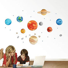 Load image into Gallery viewer, Planet Wall Decals, H2MTOOL Removable Solar System Watercolor Space Wall Stickers for Kids (Plants)

