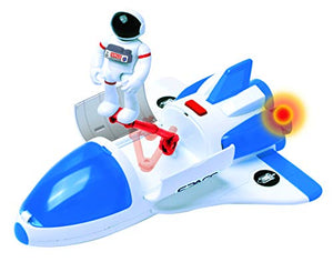 Astro Venture Space Shuttle Toy - Plastic White Spaceship for Kids with Lights and Sound - Astronaut Figure, Openable Cockpit and Compartment, Extended Arm - Fun Space Toys for any Mission & Adventure
