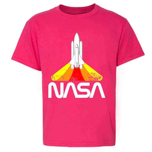 NASA Approved Blast Off Retro Worm Logo Pink 6 Toddler Kids Girl Boy T-Shirt