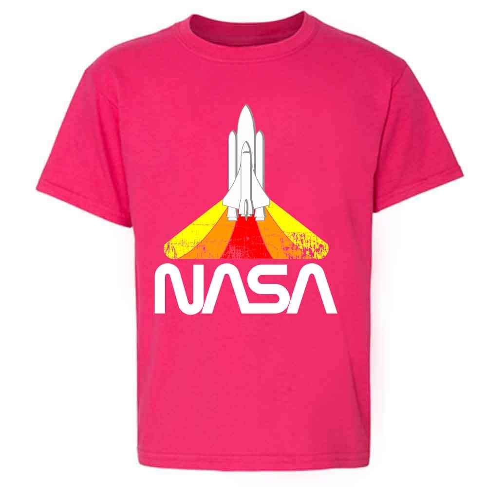 NASA Approved Blast Off Retro Worm Logo Pink 6 Toddler Kids Girl Boy T-Shirt