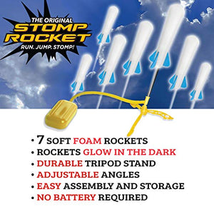 The Original Stomp Rocket Jr. Glow Rocket and Rocket Refill Pack, 7 Rockets and Toy Rocket Launcher (3 years old & up)