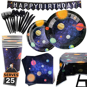 177-Piece Outer Space Party Supplies Set | Serves 25