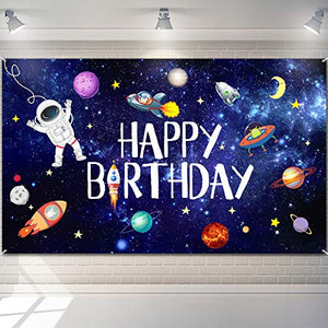 Outer Space Happy Birthday Photography Background - Astronaut Rocket B ...
