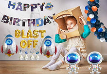 Load image into Gallery viewer, Outer Space Birthday Party Supplies 77Pcs Rocket Blast Off Party Decorations Set for Kids Birthday

