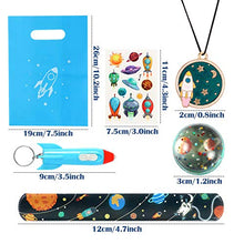 Load image into Gallery viewer, Outer Space Party Favors Supplies Space Toys, Slap Bracelets Tattoo Stickers Bouncy Ball Helicopter Keychains Space Pendant Gift Bag Accessories Birthday Party for Kids
