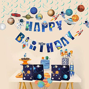 Outer Space Party Bags - Galaxy Paper Gift Bags - Favor Bags Treat Bags for Kids Birthday