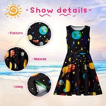 Load image into Gallery viewer, Cute Print Planet Knee Length Sleeveless Dress Black 10-12 Years

