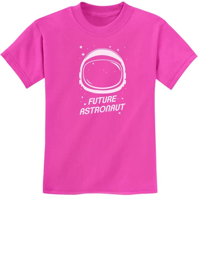 TeeStars - Future Astronaut Born to Be an Astronaut - Space Helmet Kids T-Shirt Small Pink
