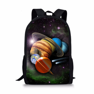 HUGS IDEA Fashion Kids Schoolbag Universe Space Printed Backpack for Teenager Boys Back to School