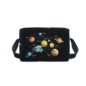 Use4 Universe Galaxy Solar System Black Insulated Lunch Bag Tote Bag Cooler Lunchbox for Picnic School Women Men Kids