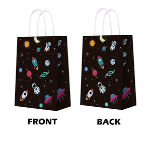 Outer Space Gift Bags Planet Galaxy Outer Space Astronaut Party Favor Bags Treat Bags for Kids Birthday Space Theme Party Supplies(16PCS)