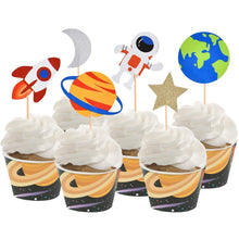Load image into Gallery viewer, 30 PCS Outer Space Cupcake Toppers

