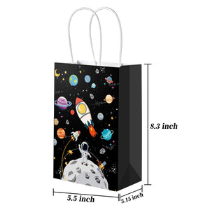 12 Pack Outer Space Gift Bags for Kids - Party Supplies