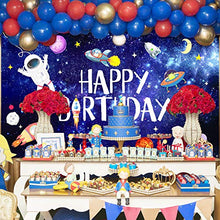 Load image into Gallery viewer, Outer Space Happy Birthday Photography Background - Astronaut Rocket Backdrop Banner - for Children&#39;s Birthday
