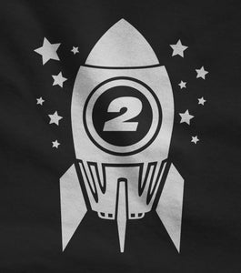 Gift for Two Year Old - 2nd Birthday Space Rocket Toddler Jersey T-Shirt 2T Red