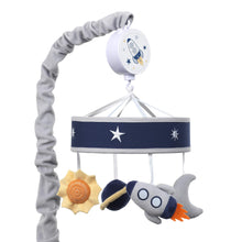 Load image into Gallery viewer, Lambs &amp; Ivy Milky Way Musical Baby Crib Mobile - Blue/Navy/Gray Space Theme
