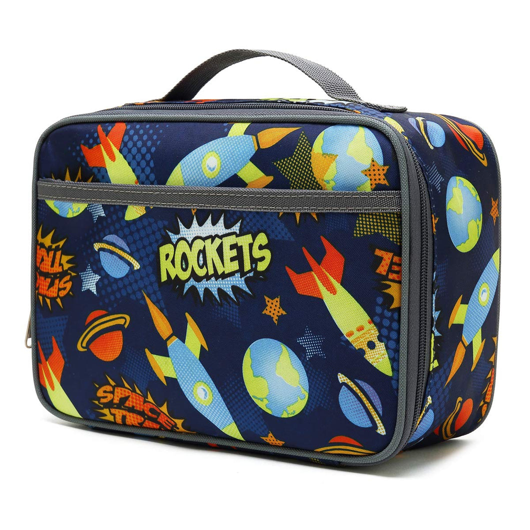 Outer Space Rockets Kids Lunch Box