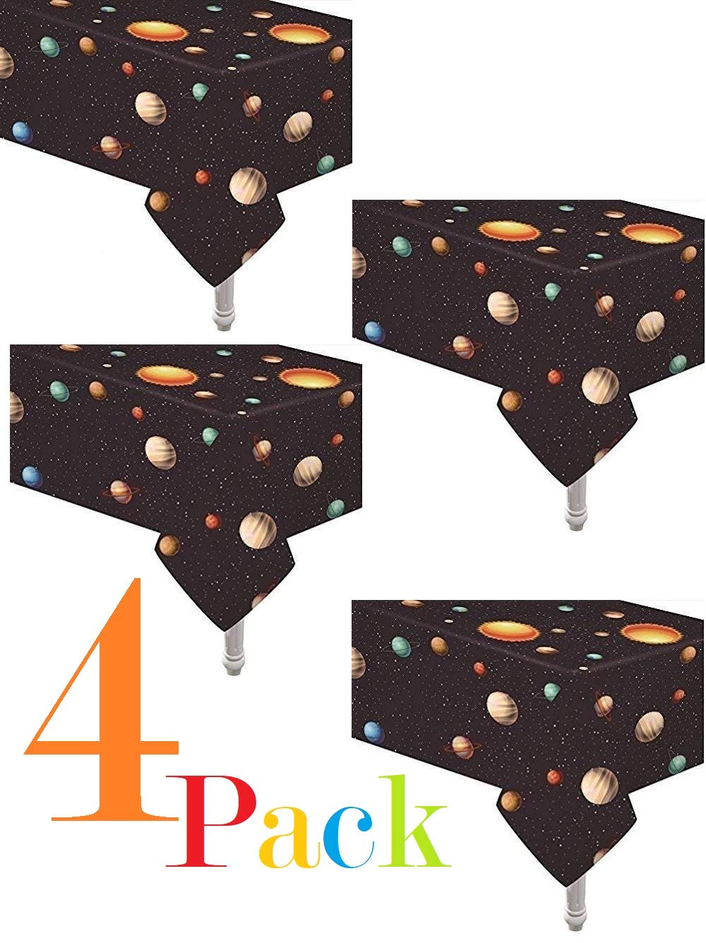 4 Pack Plastic Outer Space Table Cover 54