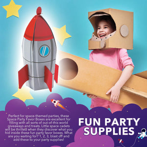 Fun Express Space Party Favor Boxes | 12 Count | Great for Outer Space and Galaxy-Themed Parties