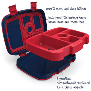 Space Rockets Lunch Box | Leak-Proof, 5-Compartment Bento-Style Kids Lunch Box