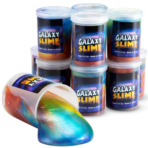 Bedwina Galaxy Slime for Kids - 12 Pack of Slime Putty in Assorted Neon Colors, Premade Marble Rainbow Slime Birthday Party Favor Toys