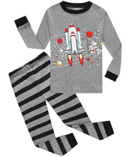 Load image into Gallery viewer, Boys Pajamas Long Sleeve 100% Cotton Toddler Pjs Kids Rocket Clothes Pants Set 4T Gray
