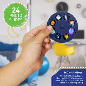 Discovery Kids Planetarium Projector for Children with Rotating Stars Night Sky Mode and Stationary Slides Mode with Planet, Constellation, Solar System, Nebula, Spaceship, and Star Slides