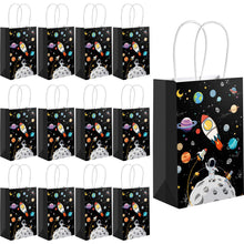 Load image into Gallery viewer, 12 Pack Outer Space Gift Bags for Kids - Party Supplies
