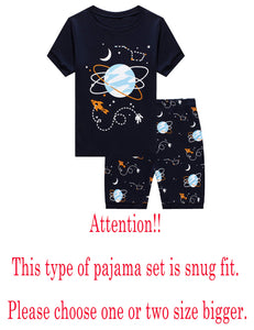 Family Feeling Big Boys Space Pajamas Short Sets 100% Cotton Kid Summer Pjs 8