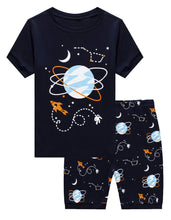 Load image into Gallery viewer, Family Feeling Big Boys Space Pajamas Short Sets 100% Cotton Kid Summer Pjs 8
