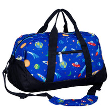 Load image into Gallery viewer, Wildkin Kids Overnighter Duffel Bag for Boys and Girls, Carry-On Size and Perfect for After-School Practice or Weekend Overnight Travel, Measures 18x9x9 Inches, BPA-free, Olive Kids(Out of this World)
