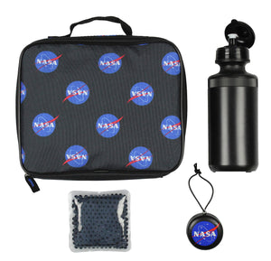 NASA Meatball Logo Backpack | 5-Piece Set | Backpack, Lunch Bag, Water Bottle, Squishy Toy, Ice Pack